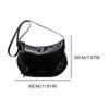 Women PU Underarm Bag Adjustable Strap Fashion Shoulder Bag Trendy Shoulder Handbag Zip Closure for Outdoor Travel