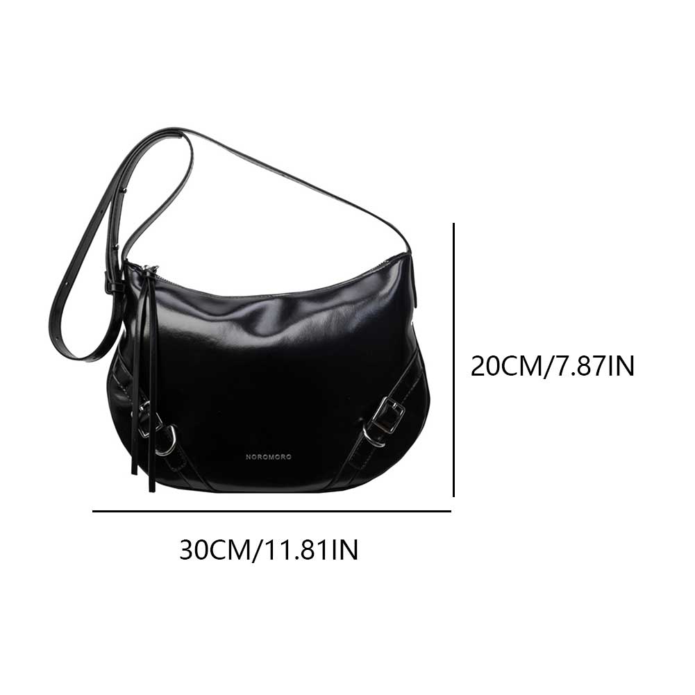 Women PU Underarm Bag Adjustable Strap Fashion Shoulder Bag Trendy Shoulder Handbag Zip Closure for Outdoor Travel