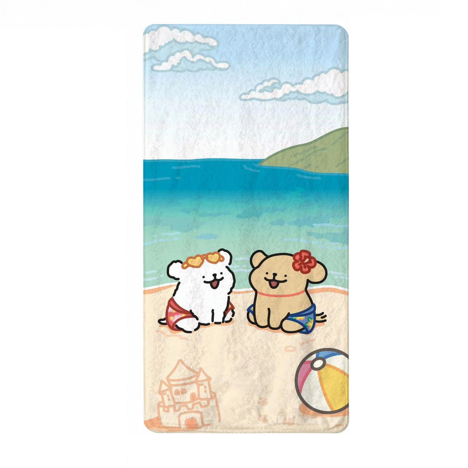 

Line Puppy Cartoon Bath Towel Quick-Drying Water-Absorbent Beach Towel for Seaside & Bathing Fitness Sports Towel W40*H60(CM)