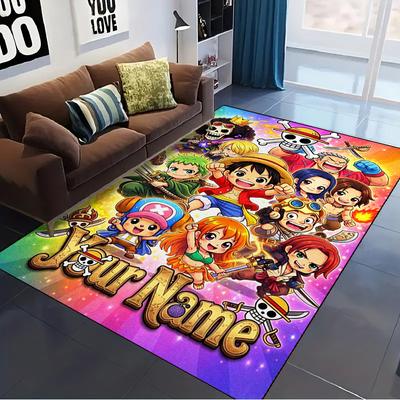 Name Custom Pirate Anime Carpet Rug for Living Room Bedroom Home Sofa Decoration,Kids Play Non-slip Floor Mat