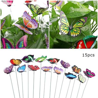 Bonsai Ornaments Fake Butterflies Garden Decoration Simulation Color Artificial Butterfly with Rods