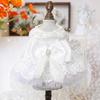 Pet Clothes Dog Cat Anti Hair Loss Summer White Simple Haute Couture Wedding Dress Princess Dress