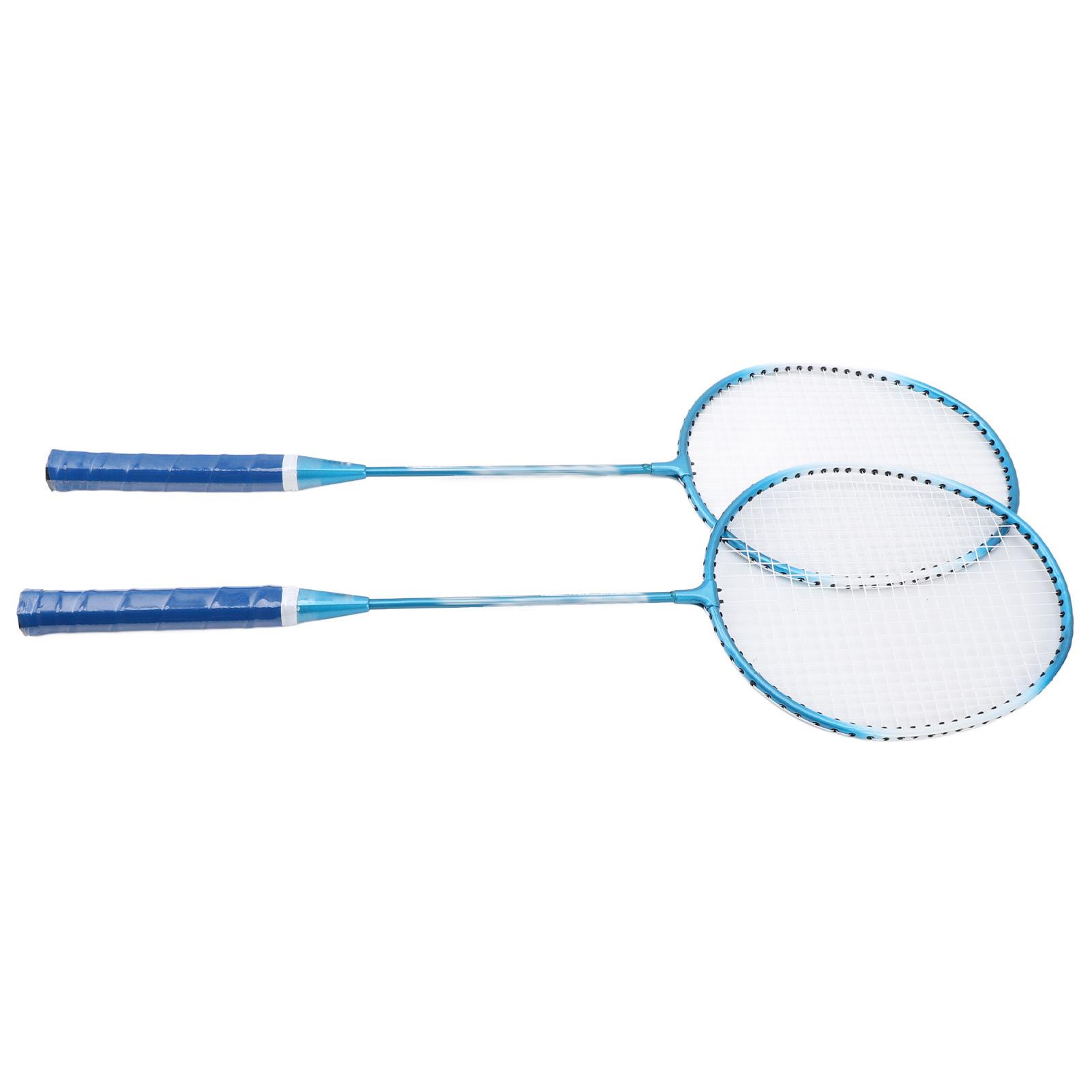 Badminton Racket Set Iron Alloy Resistance Reduction Lightweight Sports Badminton Racket with Storage Bag for Beginners Children Adults