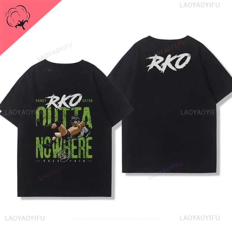 Men Funny Tee WWE Wrestler Auden Randy Peripheral T-shirt Short Sleeved Wrestling RKO Snake Men's and Women's Cotton Top Fashion