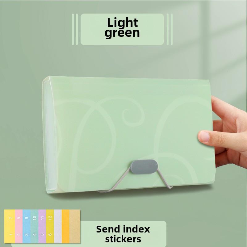 A6 Multi-layer 13 Grids Expanding Wallet File Folder Buckle Organ Bag Large Capacity School Office Data Storage Organizer Pouch
