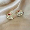 925 Sterling Silver Year of the Horse Diamond-Inlaid Earrings: Light Luxury Chinese Style Fashion Accessories for Women