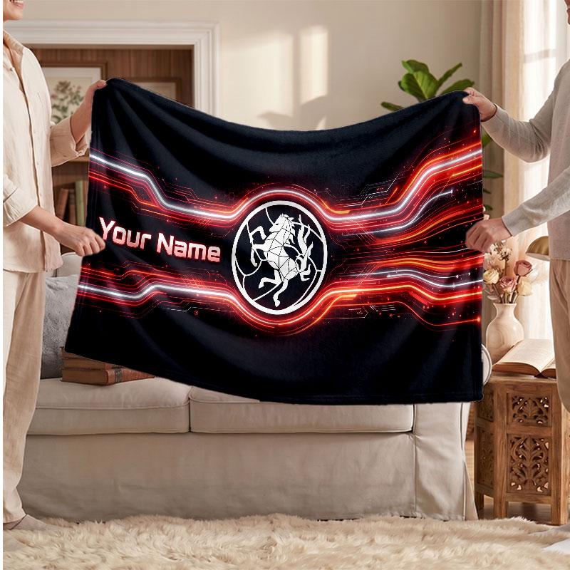 Couverture polaire personnalisée FC Twente avec logo de football, texte de nom personnalisé, couverture d'appoint douce et chaude pour la maison