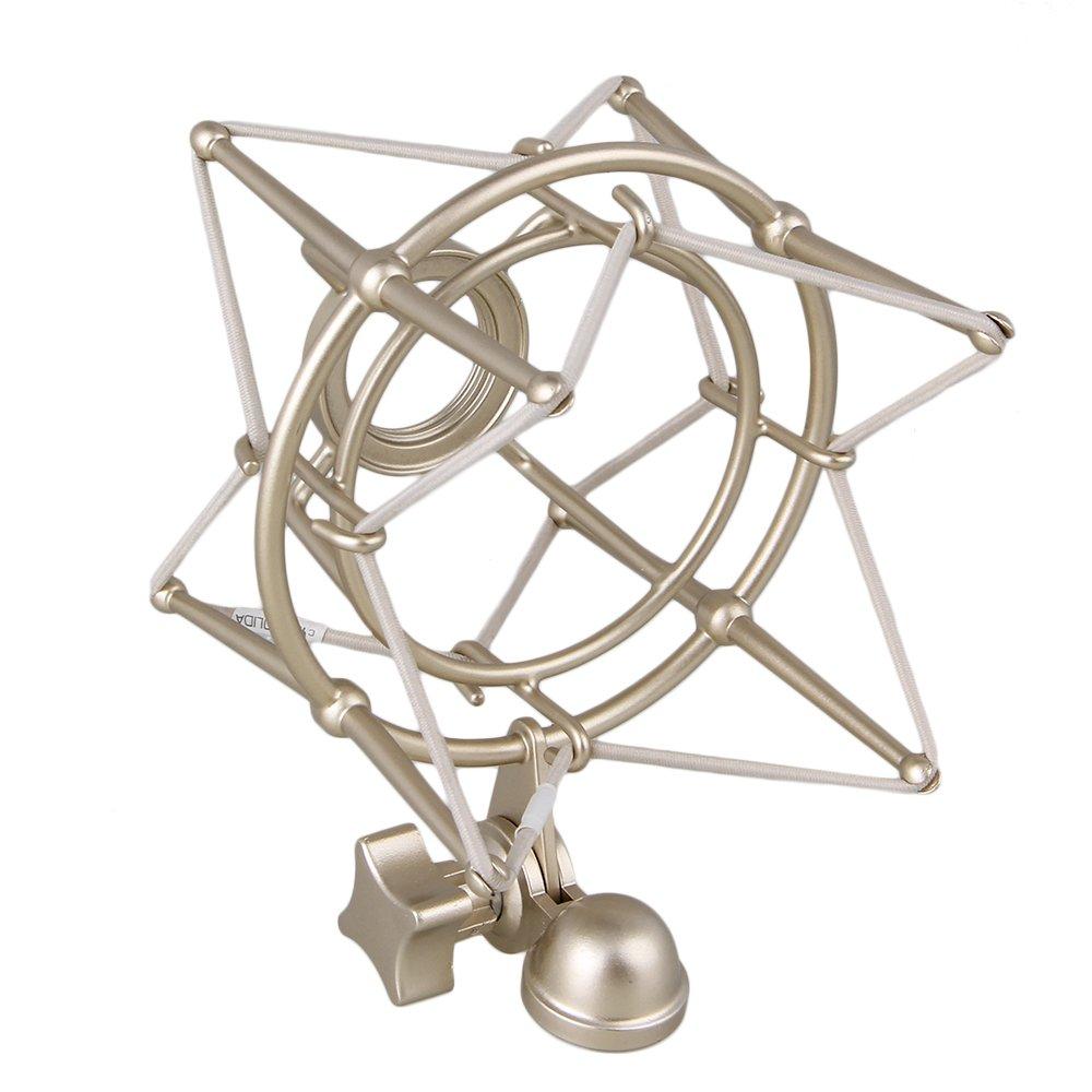 Yibuy Silver Metal Spider Shock Mount for U87 Microphone, Large Size, Cylindrical Shape