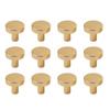 Set Of 12 Brushed Gold Dresser Knobs 1 Inch Diameter Gold Finish Cabinet Hardware Gold Drawer Knobs with Easy Install