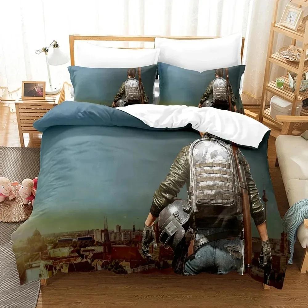 3D Print Game Battlegrounds PUBG Bedding Set Boys Girls Twin Queen Size Duvet Cover Pillowcase Bed Boys Adult Home Textileextile