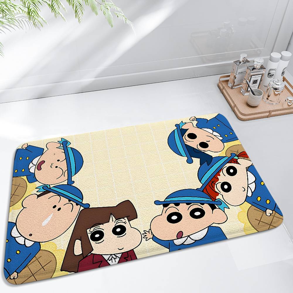 Anime C-Crayon S-Shin-Chan Floor Mat Bathroom Absorbent Mat Simple Door Dirt-resistant Mat Home Kitchen Mat Foot Mat Entry Mat