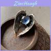 Vintage Style Alloy Wing Necklace With Gemstone Detailing For Trendy Spring Wear