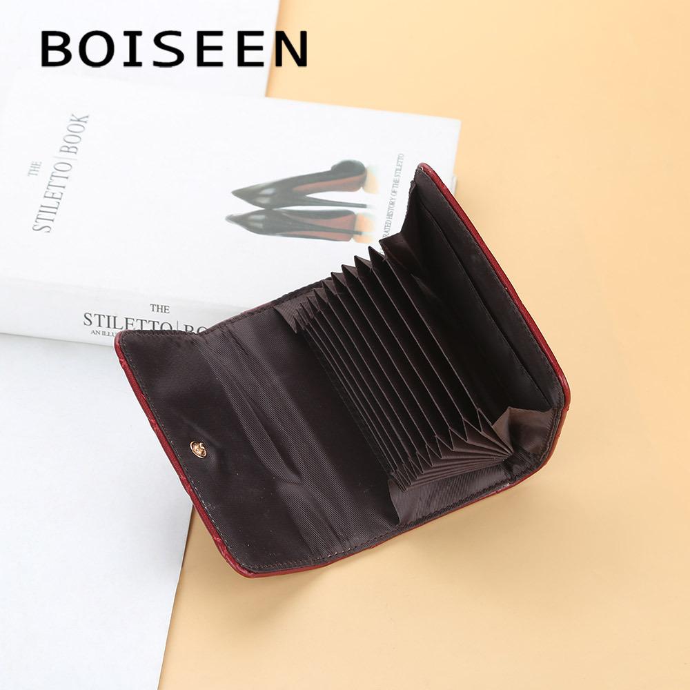 Boiseen's new women's card bag, embossed multi-card organ, change bag, compact buckle wallet.