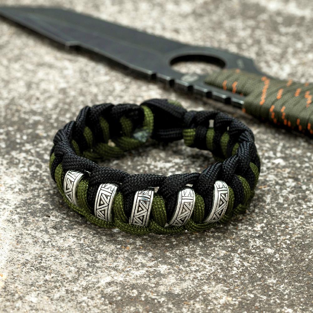 Vintage Vikingové Runy Náramek pro přežití Muži Norská Runová Pletená Šňůrka Náramek na zápěstí Náramek Ženy Přívěsek Amulet Ručně vyráběné Šperky Dárek