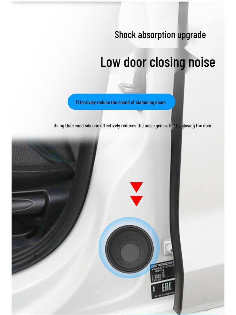 Car Door Shock Absorbing Silicone Pads - Anti-collision, Silent Closing (4-Piece Set)