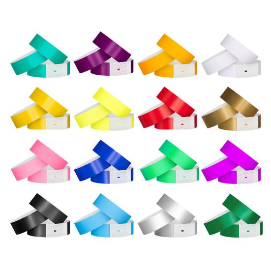 100Pcs Synthetic Paper Wristbands Disposable Waterproof Wrist Strap Event Bands Replacement Wristband Set Identification Bracelets for Amusement Park