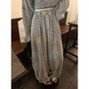 Designer Fall Retro Embroidered Plaid High-Waisted Wide-Leg Drapey Casual Pants for Women - Floor-Length