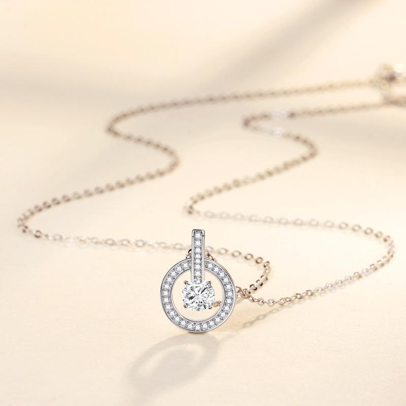 Star Track Ring Necklace Women'S Niche Exquisite Lamp Luxury Premium Diamond Beating Heart Clavicle Chain Gift
