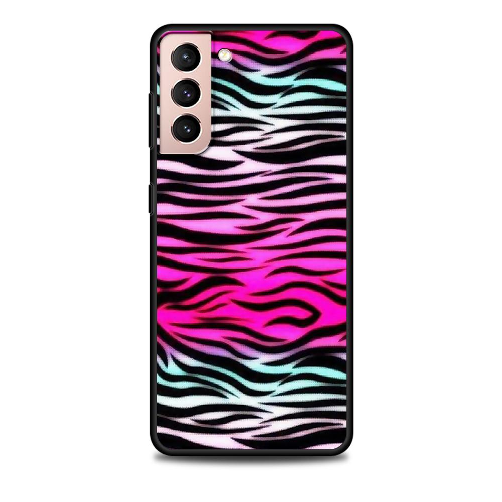 Zebra Stripe Print Case for Samsung Galaxy S22 Ultra Phone Cover S21 S20 FE S10 S9 S8 Plus S10e S7 Edge Black Soft Silicone