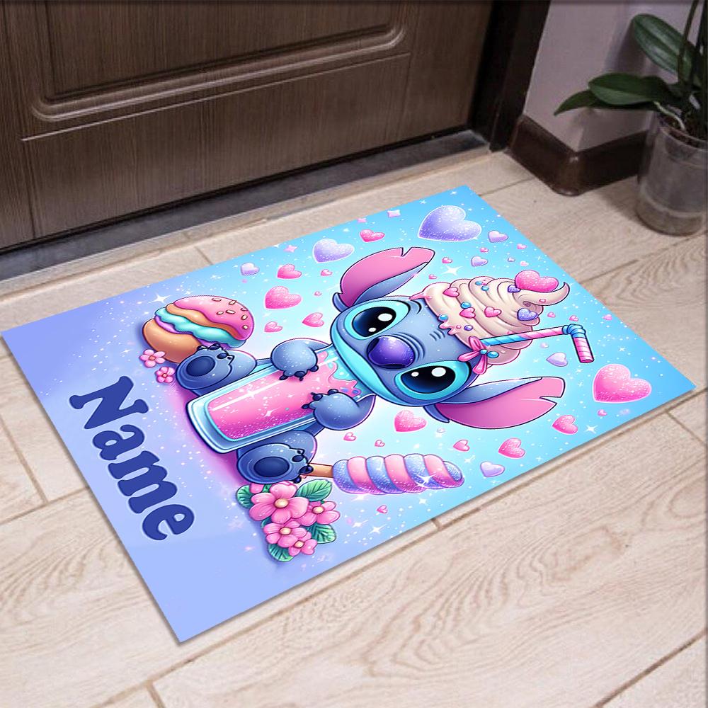 Custom Name Stitch Printed Carpet,Rug for Office Chair Living Room Bedroom Kitchen Room Decor Gifts.