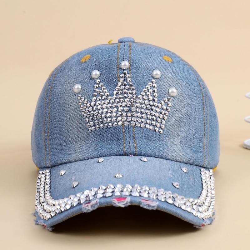 Șapcă de Baseball Femei Retro Street Coroană Mărgele Blugi Parasolar Șapcă de Baseball Feminină Outdoor Casual Pălării de Var Pentru Femei Vizor Solar