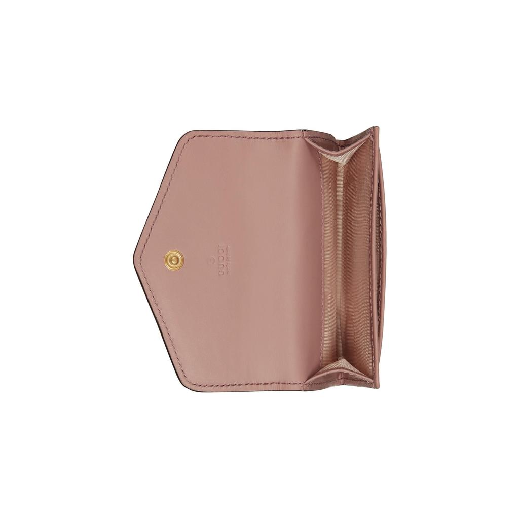 Gucci GG Embossed Dusty Pink Leather Bifold Wallet For Women Daily Use