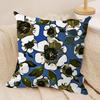 Modern Abstract Flowers Cushion Cover Silky Short Plush Invisible Zipper Dustproof Sofa Pillow Case for Home Decor