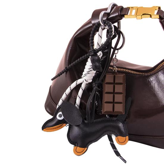 

Подвеска для сумки в виде собаки таксы, брелоки для сумки с плетеным зонтиком, выдвижной шнур, ключи, сумки, кошельки, аксессуары B