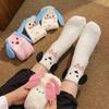 Cute Puppy Dog Coral Fleece Socks Mid-Tube Socks Autumn Winter Plus Velvet Thickened Home Sleeping Floor Socks Warmer Socks Gift
