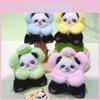Plush Panda Animal Keyring Pendant With Flower Hat For Bag Decor And Key Chain