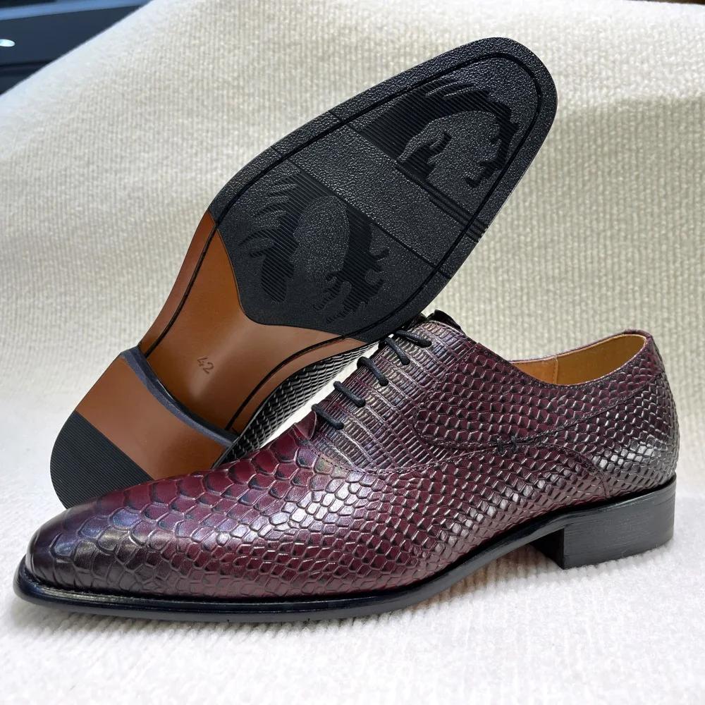 Fashion Handmade Red Genuine Leather Men's Office Business Shoes with Monk Shoelace Buckle for Wedding Suit Casual Formal Wear