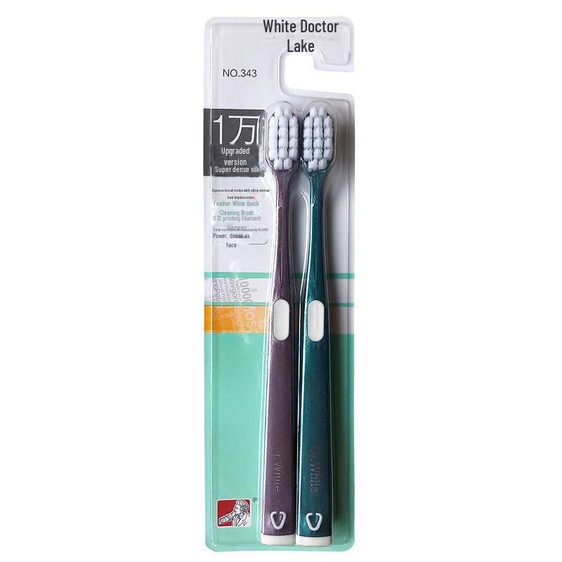 Doctor White Ultra Soft Toothbrush 10,000 Bristles for Sensitive Gums, Unisex Large Hole Design