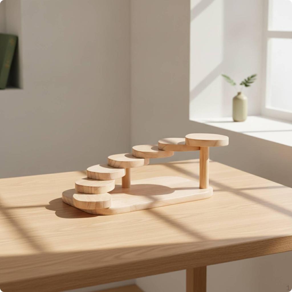 Wooden Tiered Riser Display Stand Handcrafted Serving Minimalist