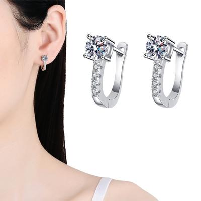 1 Pair Women Cuff Earrings Stud Earrings Rhinestone Wedding Ear Studs Geometric