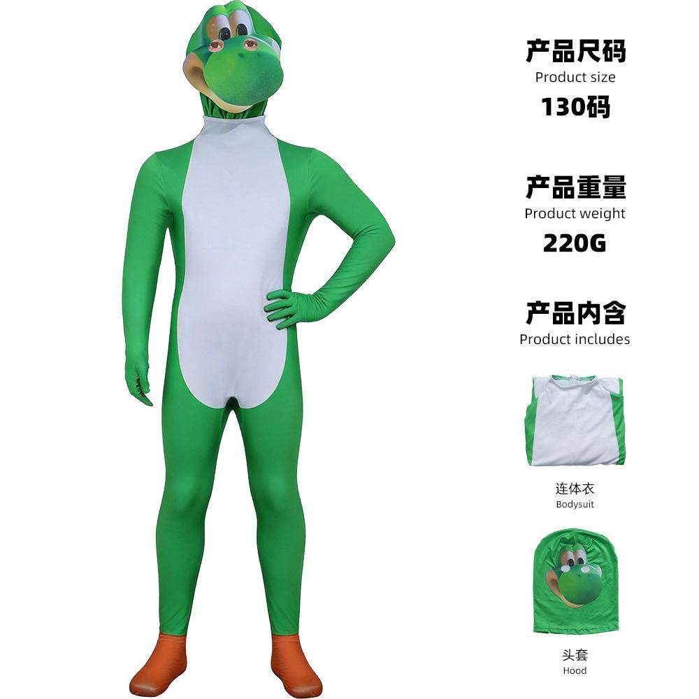 Super Mario Yoshi Cosplay Costume, Green Dinosaur Onesie, Children S Adult Halloween Cosplay Costume 110cm (children)