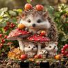 Cartoon Hedgehog Garden Stake Decoration, 2D Acrylic Animal Yard Sign, Outdoor Courtyard Lawn Pathway Animal Shape Ornament