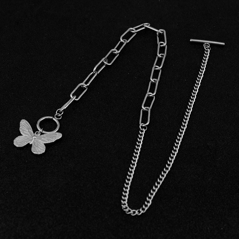 Super Fairy Girl Butterfly Necklace Female Clavicle Chain Niche Design Retro Old Necklace Pendant Zircon Accessories Chocker