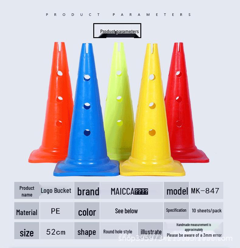 Football Agility Cone with Speaker: Logo Bucket Obstacle Marker for Training and Drills