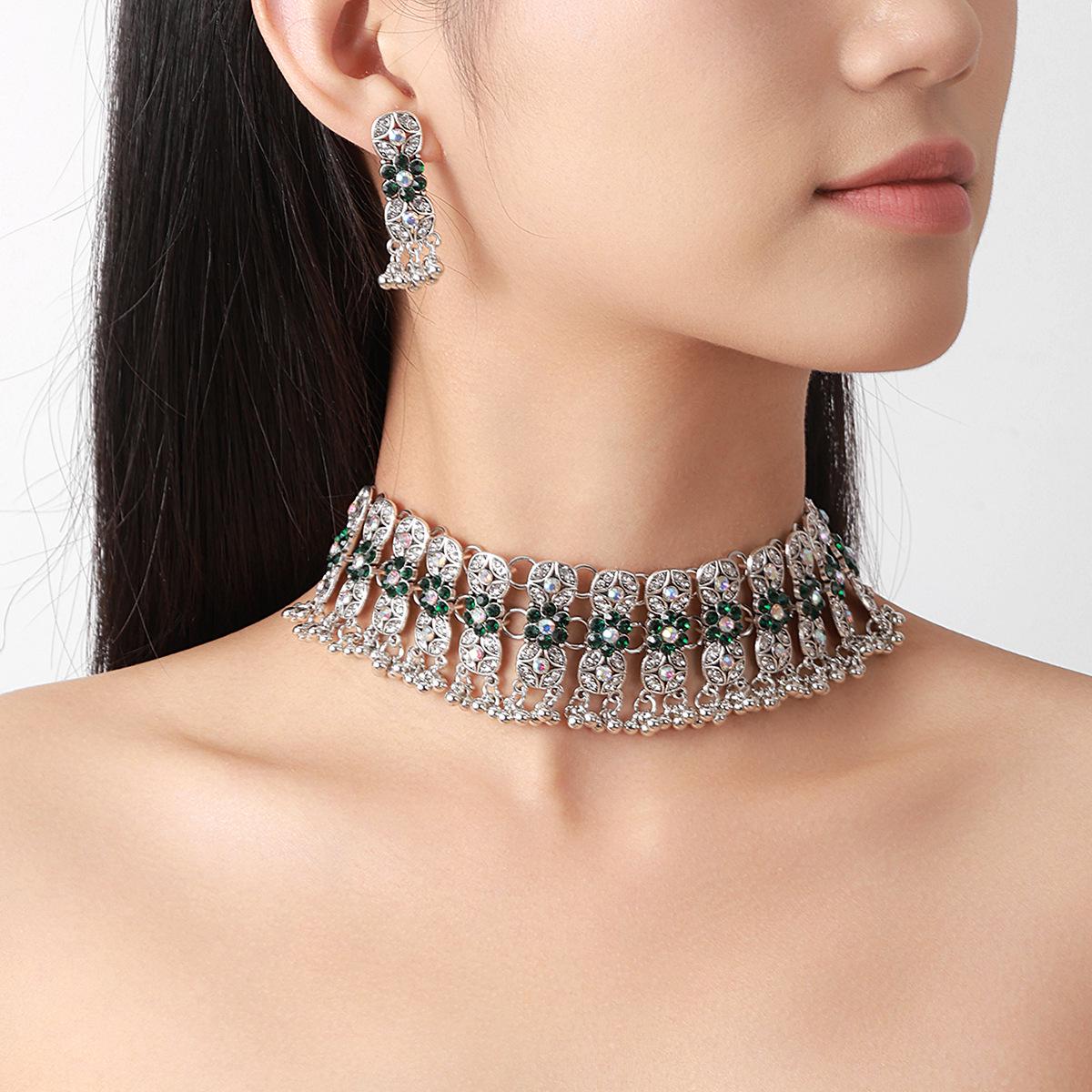 Bohemian Retro Multi-layer Rhinestone Flower Earrings