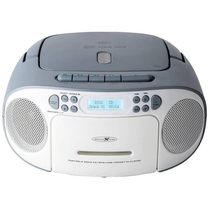 Reflexion Radio-lecteur CD DAB+, FM, DAB AUX, CD, Cassette, USB blanc, bleu
