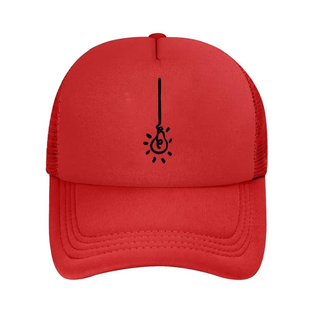 Minimalist  Themed Art Light Bulb Silhouette for   Cultural Design Mesh Baseball Cap