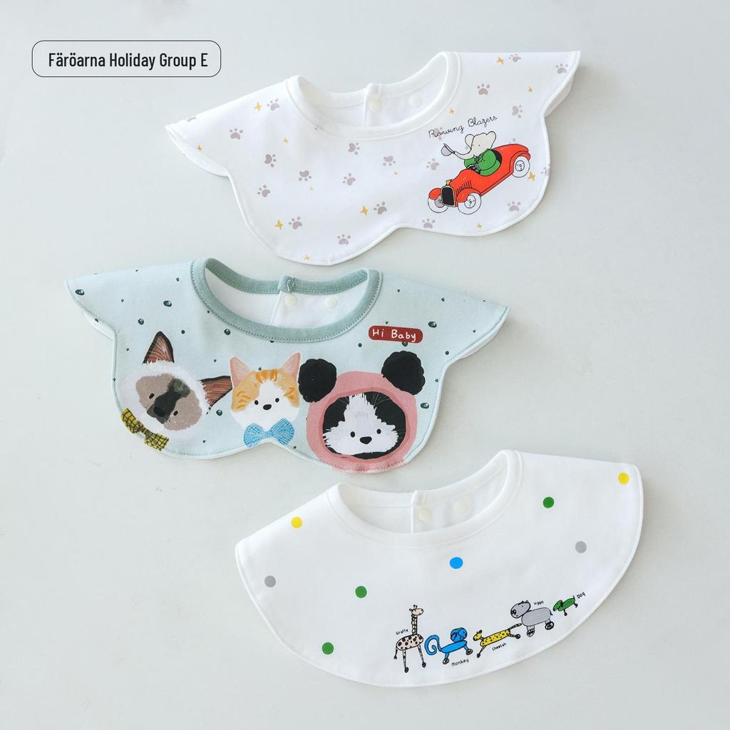 Newborn Cotton Waterproof Three-Piece Baby Bib Set