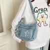 Denim Bag Multi-zipper Retro Crossbody Bag Middle-aged Mother Bag