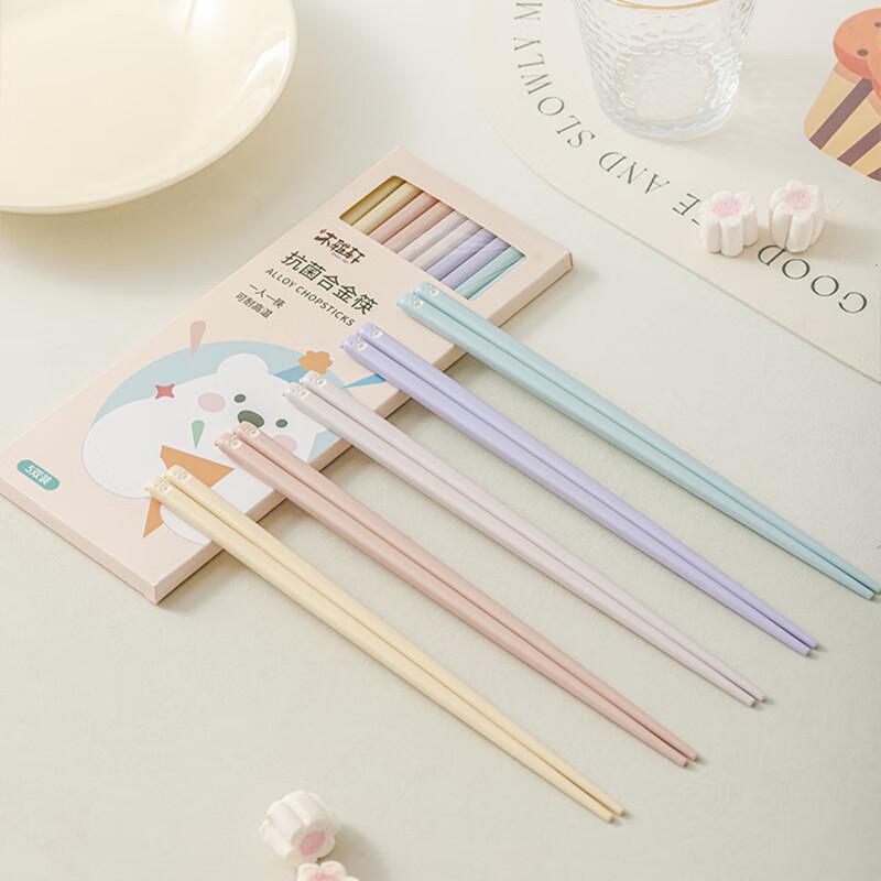Mu Yaxuan Antibacterial Non-slip Alloy Chopsticks