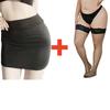 2PCS/SET Women High Waist Pencil Mini Skirts+Stockings Dress Set,Sexy Casual Wrap Hips Black Short Skirt and Pantyhose