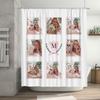 Customizable Personalized Photo Shower Curtain Custom Printed Name Initial Letter Waterproof Home Decoration