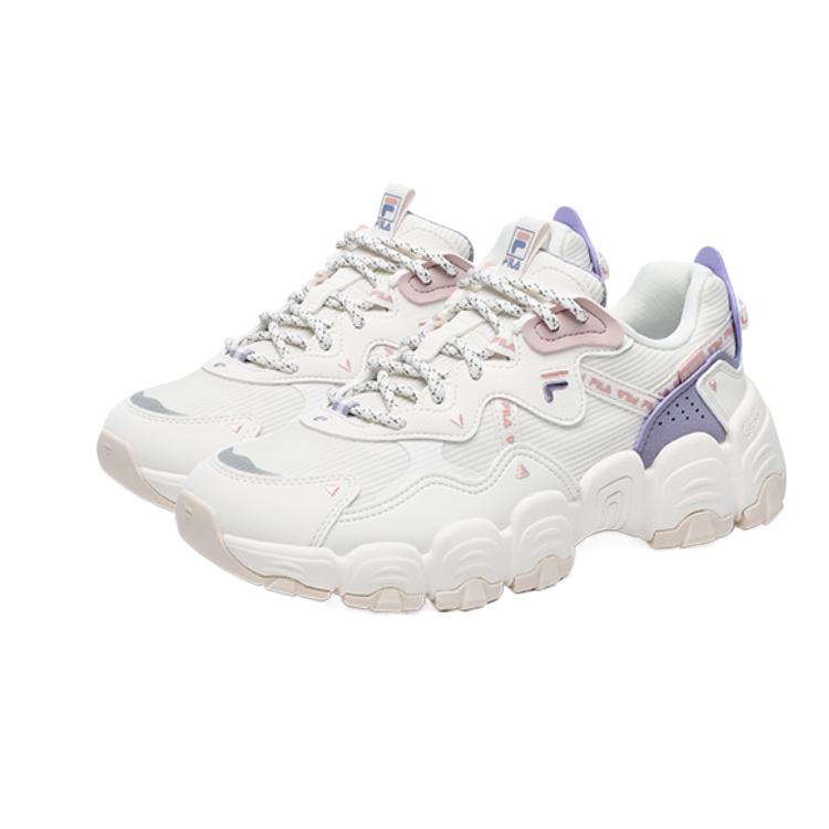 FILA Heritage-FHT Fabric Synthetic Leather TPU Fashionable Comfortable Versatile Durable High-Top Casual Shoes Women sneaker White F12W232172FGD