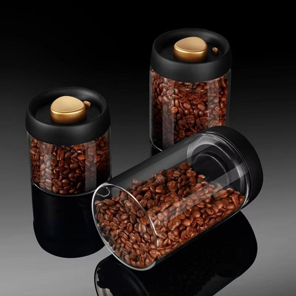 Manual Vacuum Sealed Coffee Bean Tank Glass Air Extraction Airtight Container  Cereals