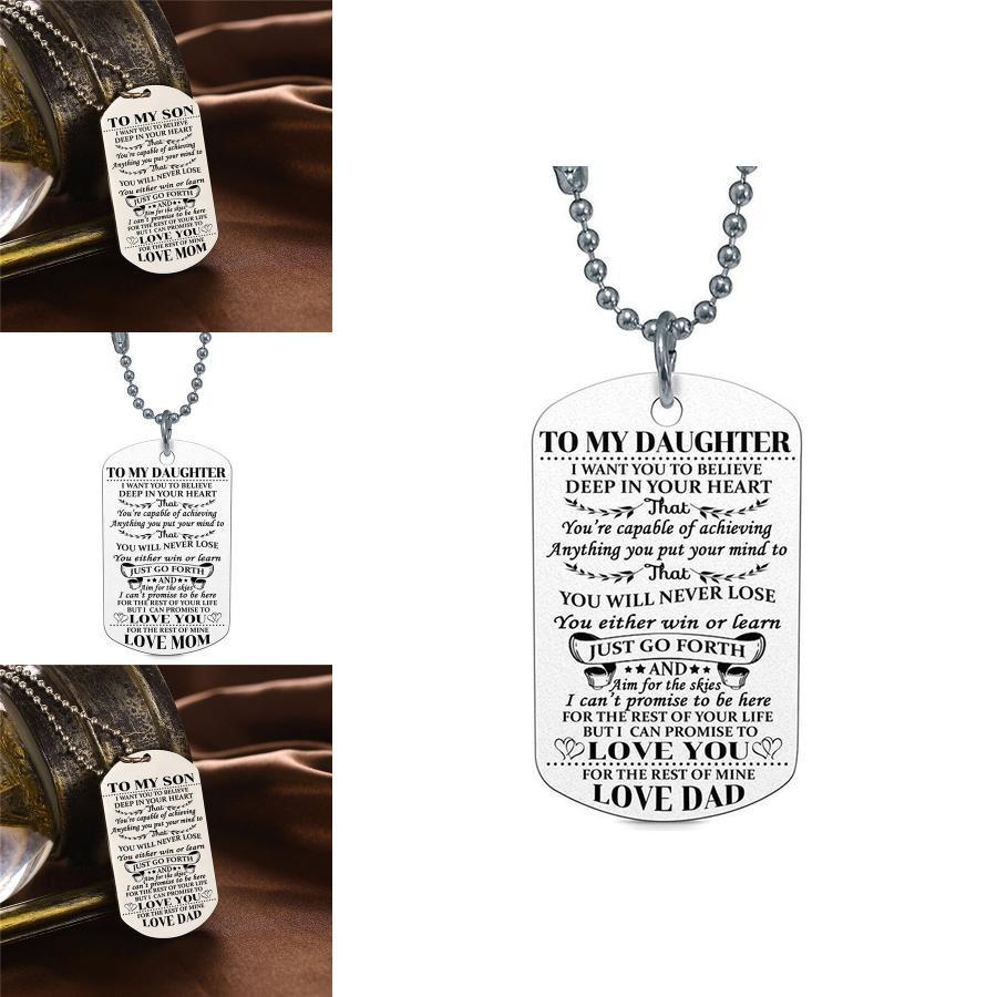 Stylish Fashion Necklace Dog Tag For My Son Daughter Dad Mom Ideal Birthday Gift