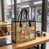 Stone Pattern Tote Bag Stylish Daily Carry Bag For Casual Outdoor Shopping